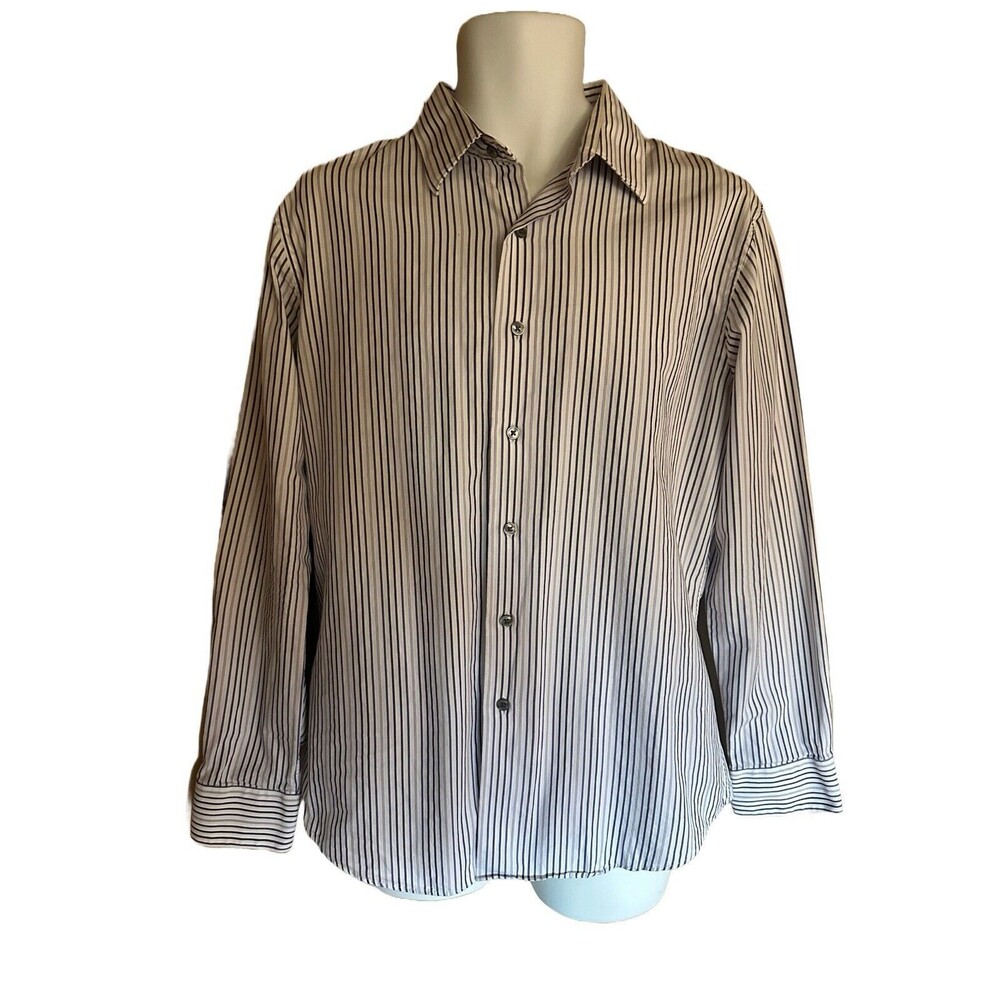 Apt.9 Men's M Shirt Long Sleeve Purple Striped Collared Button Down Medium
